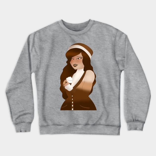 Heidi Cacao Crewneck Sweatshirt by ArielSRM